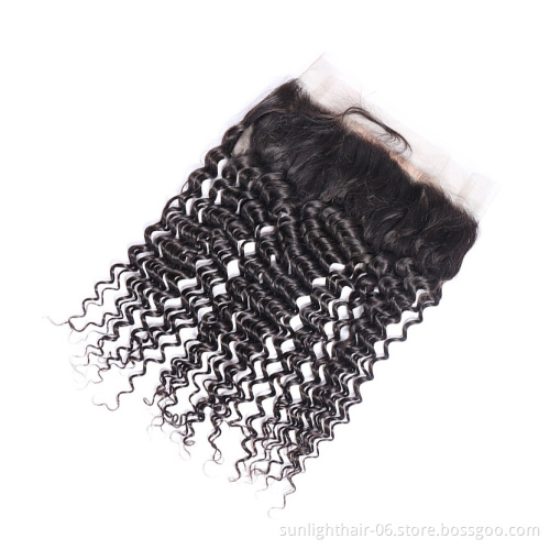 Sunlight Brazilian unprocessed Human Hair Water Wave 360 lace frontal closure with bundles,remy ear to ear 360 lace closure